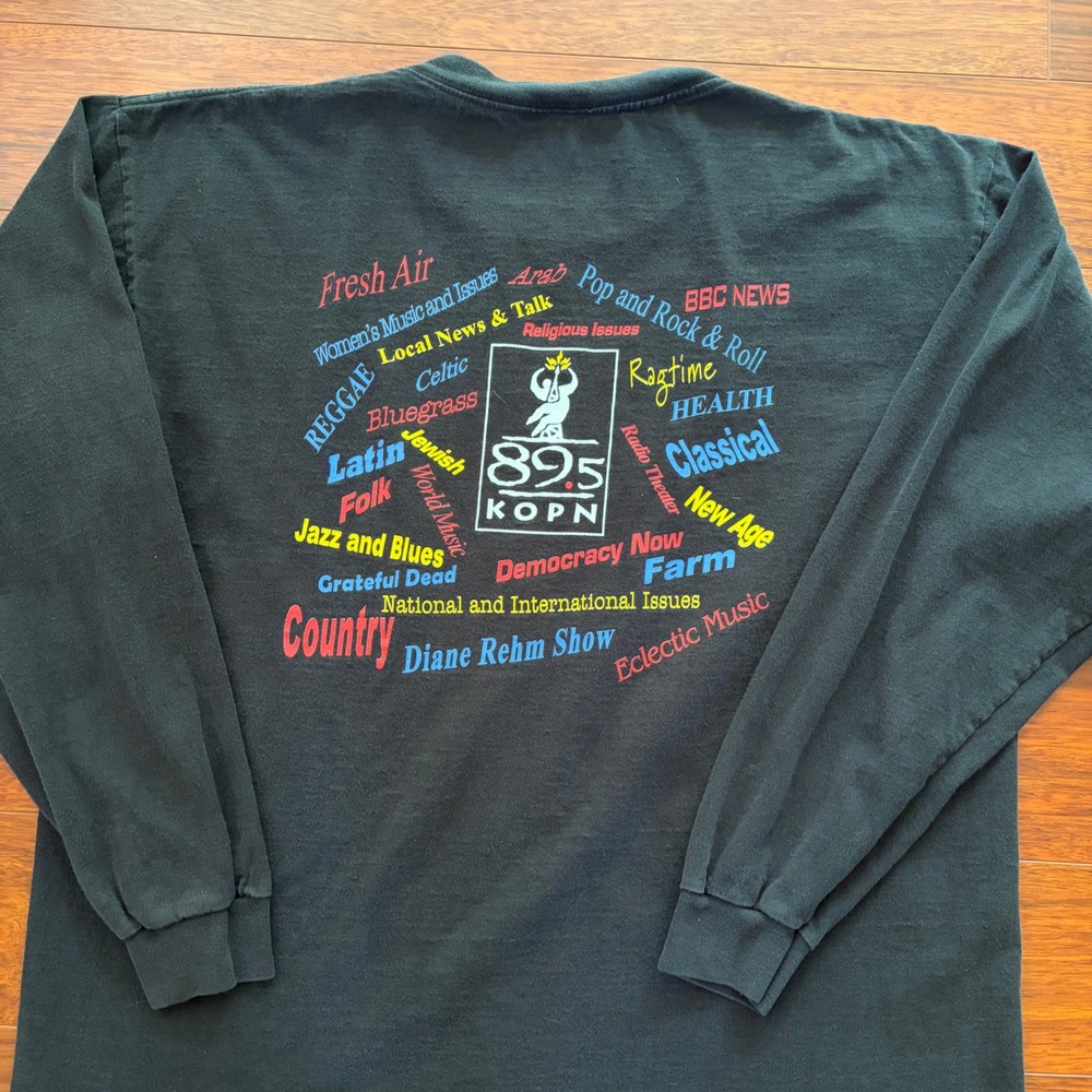 Vintage Grateful Dead Long Sleeve Multi Band T-Shirt 90s Radio XL Black USA Made